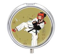 Pilulier portable - Design Taekwondo - Petite boîte à pilules de voyage - Pilulier quotidien - Organiseur de poche - Boîte à médicaments mignonne
