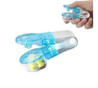 Pilulier portable, distributeur de pilules portable, boîte de rangement, distributeur de médicaments, sans contact, outil facile à emporter (bleu)