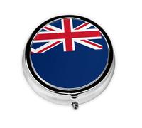 Pilulier portable, drapeau des îles Turques et Caïques, mini boîte à pilules ronde, peut être mise dans un portefeuille, une poche, légère et pratique, 3 compartiments