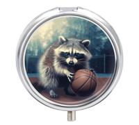 Pilulier portable drôle raton laveur basket-ball pilulier mignon organisateur de pilules pour vitamines suppléments