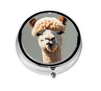 Pilulier portable en alpaga Avatar Mini boîte à pilules ronde, peut être mise dans un portefeuille, une poche, légère et pratique à 3 compartiments