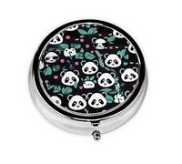 Pilulier portable en déplacement, mignon visage de panda, tient dans votre poche de sac à main, boîte à pilules légère à 3 compartiments