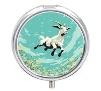 Pilulier portable en forme de chèvre - Petit pilulier de voyage - Pilulier quotidien - Organiseur de poche - Joli pilulier