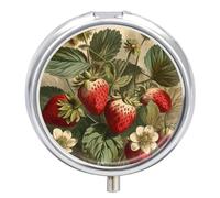 Pilulier portable en forme de fraise rouge mignon organisateur de pilules pour suppléments vitaminés