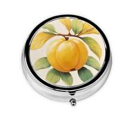Pilulier portable en forme de loquat rond, tient dans votre poche de sac à main, boîte à pilules légère à 3 compartiments