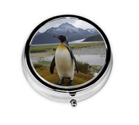Pilulier portable en forme de pingouin à 3 compartiments - Joli pilulier de voyage quotidien - Petit organisateur de médicaments rond pour sac à main et poche