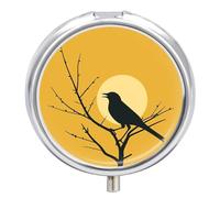 Pilulier portable en forme d'oiseau sur un arbre - Joli pilulier pour suppléments vitaminés