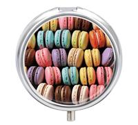 Pilulier portable en métal aromatisé macaron pour pâtisseries avec 3 compartiments
