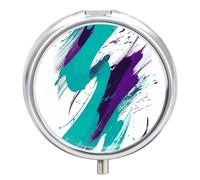 Pilulier portable en métal avec 3 compartiments Motif tasse des années 90