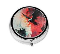 Pilulier portable Flying Pixel Eagle à 3 compartiments, peut être mis dans un portefeuille, une poche, léger et pratique, mini boîte à pilules ronde