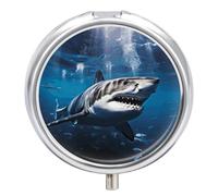 Pilulier portable - Grand requin blanc - Petit pilulier quotidien - Pilulier de poche - Joli étui à pilules