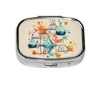 Pilulier portable imprimé chimie pour sac à main, poche, cadeaux de voyage