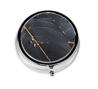 Pilulier portable, mini boîte à pilules ronde avec feuilles de plantes enchantées, peut être mise dans un portefeuille, une poche, légère et pratique à 3 compartiments