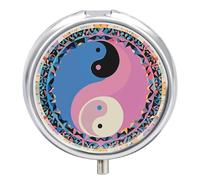 Pilulier portable - Motif Yin Yang - Petit pilulier quotidien - Organiseur de poche - Joli pilulier