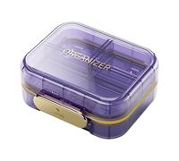 Pilulier portable - Organiseur hebdomadaire à 7 sections avec 7 emplacements, design compact, couvercle anti-fuite, durable, avec couvercle, distributeur de pilules, format de voyage pour valise, sac