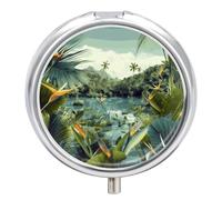 Pilulier portable paysage tropical mignon organisateur de pilules pour vitamines suppléments