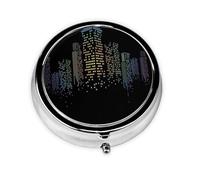 Pilulier portable personnalisé avec impression Night Building - Mini pilulier compact et pratique pour ranger et organiser les pilules