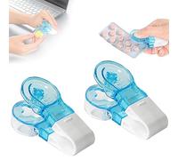 Pilulier portable, petit dissolvant de distributeur de pilules, outil de retrait de médicaments sans contact, facile à retirer les pilules de l'emballage (2 pièces)