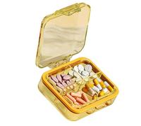 Pilulier portable, petit pilulier en silicone | Organisateur de pilules de voyage | Boîte de supplément avec fermeture de sécurité, boîte de rangement classée en silicone pour