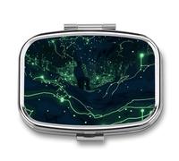 Pilulier portable phosphorescent avec imprimé pour contenir des vitamines, des médicaments, de l'huile de poisson et des compléments alimentaires