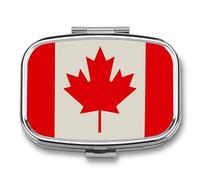 Pilulier portable, pilulier de voyage 7 jours, motif drapeau du Canada rétro, organisateur de médicaments à 2 compartiments pour vitamines, médicaments, huile de poisson et compléments alimentaires