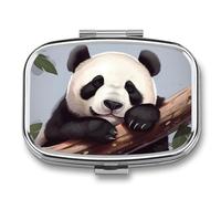 Pilulier portable, pilulier de voyage 7 jours, organiseur de médicaments mignon panda 2 compartiments pour vitamines, médicaments, huile de poisson et compléments alimentaires
