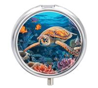 Pilulier portable - Poisson tropical - Étoile de mer - Petit pilulier quotidien - Organiseur de poche - Joli pilulier