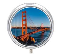 Pilulier portable - Pont de la baie de San Francisco - Petit pilulier quotidien - Organiseur de poche - Joli pilulier