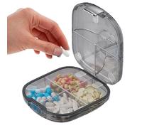 Pilulier portable pour 7 jours - Boîte à pilules hebdomadaire - Boîte à pilules quotidienne - Organiseur de médicaments - Organiseur hebdomadaire - Transparent - Étanche