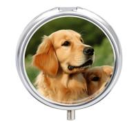 Pilulier portable pour chien Golden Retriever - Joli pilulier pour suppléments vitaminés