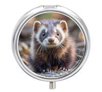 Pilulier portable pour furet poilu, petit pilulier quotidien, pilulier de poche, boîte à médicaments mignonne