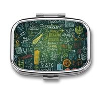 Pilulier portable pour questions mathématiques, pilulier de voyage avec miroir et 2 compartiments, organiseur de médicaments quotidien, pilulier de voyage pour poche ou sac à main