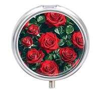 Pilulier portable romantique rose rouge mignon organisateur de pilules pour vitamines suppléments