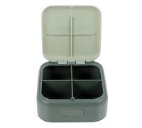 Pilulier Portable Semainier à Quatre Compartiments en PP Vert | Isolation des Odeurs, Format Compact pour Bureau, Rangement Discret des Comprimés et Gélules