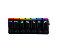 Pilulier portable - Support de poche pour 7 jours | métallique avec sécurisé, distributeur de médicaments quotidien, stockage de suppléments pour sacs à main, rangement de médicaments