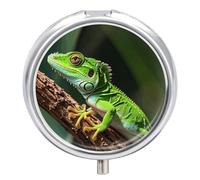 Pilulier portable vert geckos mignon organisateur de pilules pour vitamines suppléments