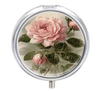 Pilulier portable vintage rose mignon pilulier organisateur de pilules pour suppléments vitaminés