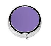 Pilulier portable violet riche à 3 compartiments, peut être mis dans un portefeuille, une poche, léger et pratique, mini boîte à pilules ronde