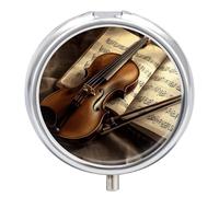 Pilulier portable violon et livre - Joli pilulier pour suppléments vitaminés