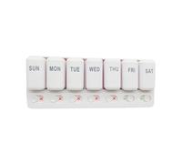 Pilulier pour 7 jours, 7 jours, en ABS, 20 x 7,6 x 4,1 cm, organisateur quotidien de médicaments, avec compartiments AM/PM, pour voyage, sac à main, maison, antidérapant et anti-fuite