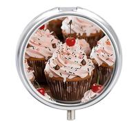 Pilulier pour cupcakes et muffins, 3 compartiments, étanche, organiseur de pilules de voyage pour poche ou sac à main, mini pilulier portable pour médicaments et vitamines