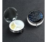 Pilulier programmateur à 3 compartiments pour sac à main ou poche, petit organisateur de médicaments avec miroir, pilulier de voyage décoratif en métal, cadeau unique