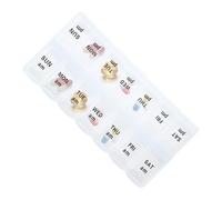 Pilulier quotidien - Planificateur à 14 compartiments à double rangée, étui compact pour médicaments de voyage, support de tablette hebdomadaire, récipient de rangement en polypropylène sans BPA |