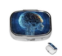 Pilulier rectangulaire avec 3 compartiments pour l'intelligence artificielle, le cerveau, petit pilulier étanche pour planificateur de médicaments
