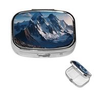 Pilulier rétro à 2 compartiments avec miroir - Petit pilulier décoratif en métal pour sac à main ou poche - Cadeau unique