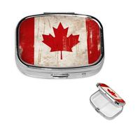 Pilulier rétro à 2 compartiments, petit pilulier pour sac à main et poche, pilulier en métal avec miroir, pilulier de voyage quotidien, support de vitamines portable pour médicaments