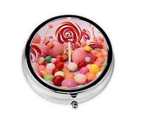 Pilulier rétro à 3 compartiments avec miroir - Petit pilulier pour sac à main ou poche - Organisateur décoratif en métal pour médicaments et vitamines - Cadeau unique