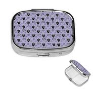 Pilulier rétro avec miroir à 2 compartiments - Manoir hanté - Petit pilulier pour sac à main ou poche - Organisateur décoratif en métal pour médicaments et vitamines - Cadeau unique