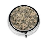 Pilulier rond à 3 compartiments avec impression camouflage numérique militaire en métal étanche portable pour poche ou sac à main vitamine/huile de poisson/pilules/compléments alimentaires