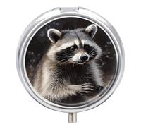 Pilulier rond à 3 compartiments avec miroir - Petit pilulier de voyage - Joli organisateur de vitamines - Portable - Pour poche et sac à main